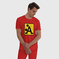 Пижама хлопковая мужская Знак - Поза, цвет: красный — фото 2