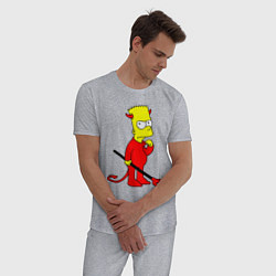 Пижама хлопковая мужская Bart Simpson - devil, цвет: меланж — фото 2