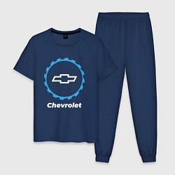 Пижама хлопковая мужская Chevrolet в стиле Top Gear, цвет: тёмно-синий