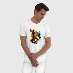 Пижама хлопковая мужская CSGO x JoJo reference, цвет: белый — фото 2