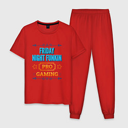 Пижама хлопковая мужская Игра Friday Night Funkin pro gaming, цвет: красный