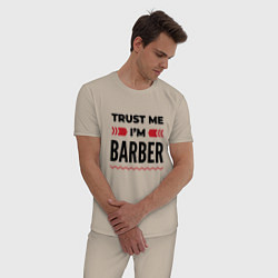 Пижама хлопковая мужская Trust me - Im barber, цвет: миндальный — фото 2