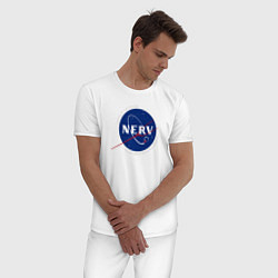 Пижама хлопковая мужская NASA NERV, цвет: белый — фото 2