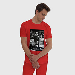 Пижама хлопковая мужская Depeche Mode 101 Vintage 1988, цвет: красный — фото 2