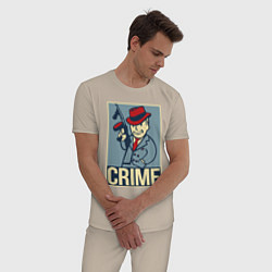Пижама хлопковая мужская Vault crime boy, цвет: миндальный — фото 2