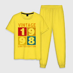 Пижама хлопковая мужская Винтаж 1998 лимитированная серия, цвет: желтый