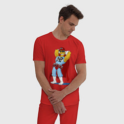 Пижама хлопковая мужская Duffman - Simpsons, цвет: красный — фото 2