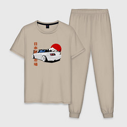 Пижама хлопковая мужская Honda s2000 Roadster Tuning Car, цвет: миндальный