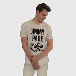 Пижама хлопковая мужская Jimmy Page - Led Zeppelin - legend, цвет: миндальный — фото 2
