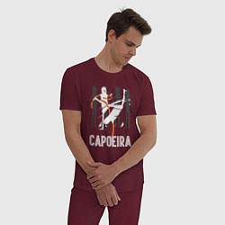 Пижама хлопковая мужская Capoeira - contactless combat, цвет: меланж-бордовый — фото 2