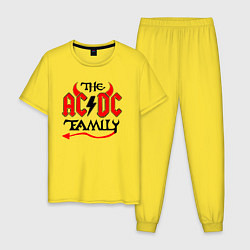 Пижама хлопковая мужская The ac dc family - Rock, цвет: желтый