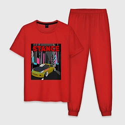 Пижама хлопковая мужская Nissan 350z Stance, цвет: красный
