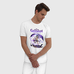 Пижама хлопковая мужская Сайно Геншин Импакт, цвет: белый — фото 2