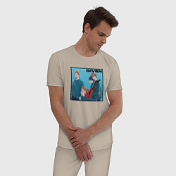 Пижама хлопковая мужская Дарованный арт, цвет: миндальный — фото 2