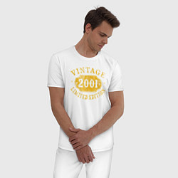 Пижама хлопковая мужская Винтаж 2001 лимитированная серия, цвет: белый — фото 2