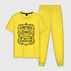 Пижама хлопковая мужская Винтаж 2001 в возрасте совершенства, цвет: желтый