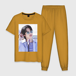 Пижама хлопковая мужская Мировой красавчик Джин, цвет: горчичный