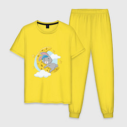 Пижама хлопковая мужская Sleeping Rabbit, цвет: желтый
