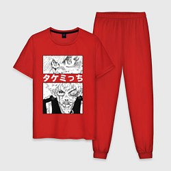 Пижама хлопковая мужская Hanagaki, цвет: красный