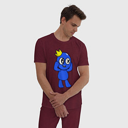Пижама хлопковая мужская Rainbow Friends, цвет: меланж-бордовый — фото 2