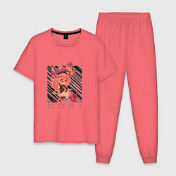 Пижама хлопковая мужская Дори Сангема-бай, цвет: коралловый
