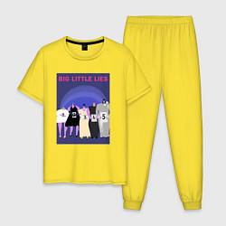 Пижама хлопковая мужская Подозреваемые - Большая маленькая ложь, цвет: желтый