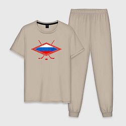 Мужская пижама Флаг России хоккей