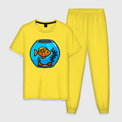 Мужская пижама Аквариум с золотой рыбкой