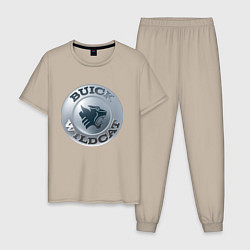 Пижама хлопковая мужская Buick Wildcat - logotype, цвет: миндальный