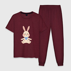 Пижама хлопковая мужская Good bunny, цвет: меланж-бордовый