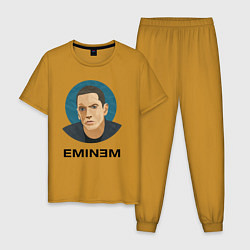 Пижама хлопковая мужская Eminem поп-арт, цвет: горчичный