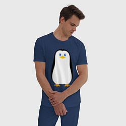 Пижама хлопковая мужская Красивый пингвин, цвет: тёмно-синий — фото 2