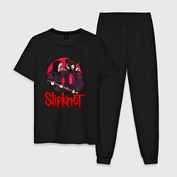 Пижама хлопковая мужская Slipknot rock, цвет: черный