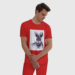 Пижама хлопковая мужская Rabbit symbol 2023, цвет: красный — фото 2