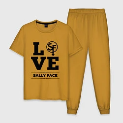 Пижама хлопковая мужская Sally Face love classic, цвет: горчичный