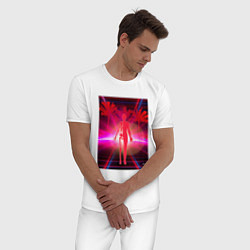 Пижама хлопковая мужская Человеческая сущность, цвет: белый — фото 2