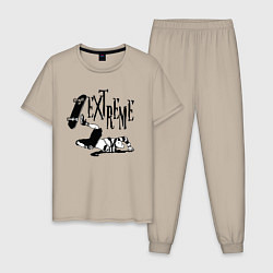 Пижама хлопковая мужская Skateboarding - Extreme - Fall, цвет: миндальный