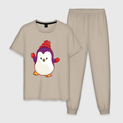 Мужская пижама Пингвин в шапке