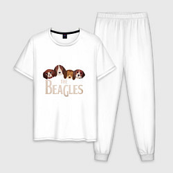 Пижама хлопковая мужская The Beagles, цвет: белый