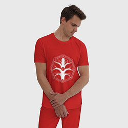 Пижама хлопковая мужская Иггдрасиль, цвет: красный — фото 2