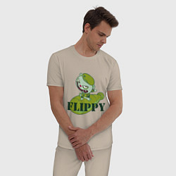 Пижама хлопковая мужская Flippy bomb, цвет: миндальный — фото 2