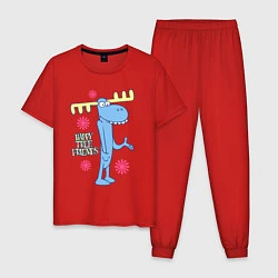 Пижама хлопковая мужская Lumpy, цвет: красный