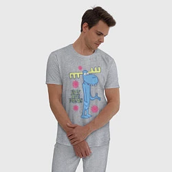 Пижама хлопковая мужская Lumpy, цвет: меланж — фото 2