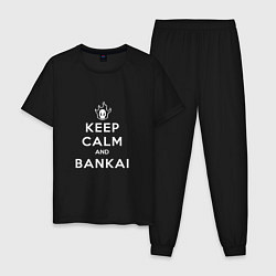 Пижама хлопковая мужская Keep calm and bankai - Bleach, цвет: черный