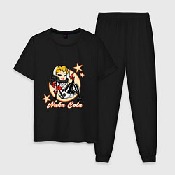 Пижама хлопковая мужская Nuka cola mascotte, цвет: черный