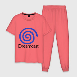 Пижама хлопковая мужская Sega dreamcast, цвет: коралловый
