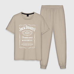 Пижама хлопковая мужская Jack Daniels, цвет: миндальный