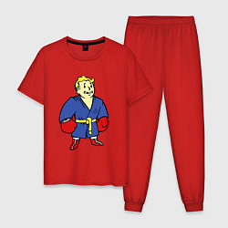 Пижама хлопковая мужская Vault boy - boxer, цвет: красный