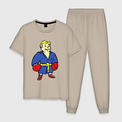 Пижама хлопковая мужская Vault boy - boxer, цвет: миндальный