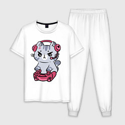 Мужская пижама Котёнок заядлый игроман